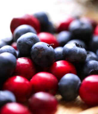 Cranberries and Blueberries